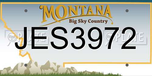 JES3972 Montana License Plate