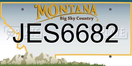 JES6682 Montana License Plate