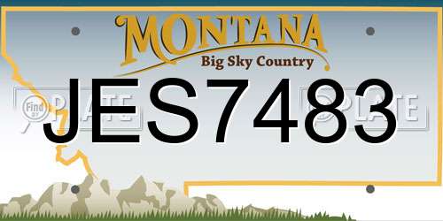 JES7483 Montana License Plate
