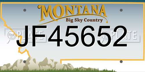 JF45652 Montana License Plate