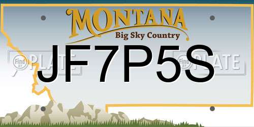 JF7P5S Montana License Plate