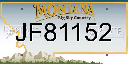 JF81152 Montana License Plate
