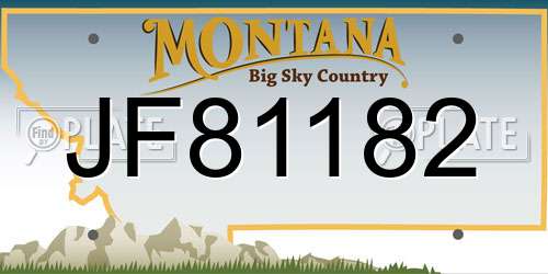 JF81182 Montana License Plate