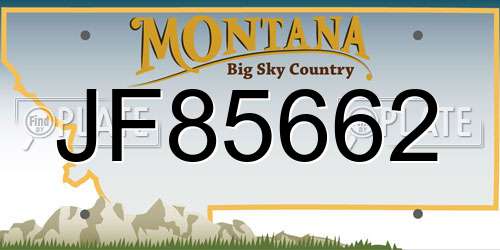 JF85662 Montana License Plate