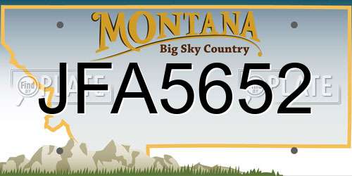 JFA5652 Montana License Plate