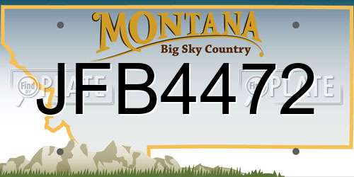 JFB4472 Montana License Plate