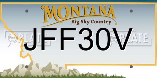 JFF30V Montana License Plate
