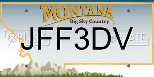 JFF3DV Montana License Plate
