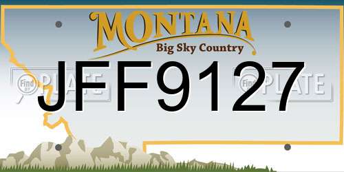 JFF9127 Montana License Plate