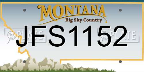 JFS1152 Montana License Plate
