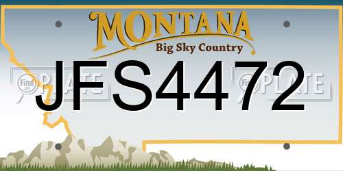 JFS4472 Montana License Plate
