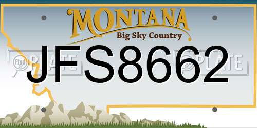 JFS8662 Montana License Plate