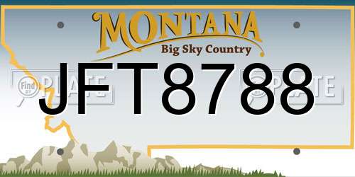 JFT8788 Montana License Plate