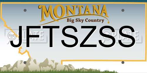 JFTSZSS Montana License Plate