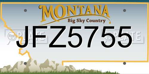 JFZ5755 Montana License Plate