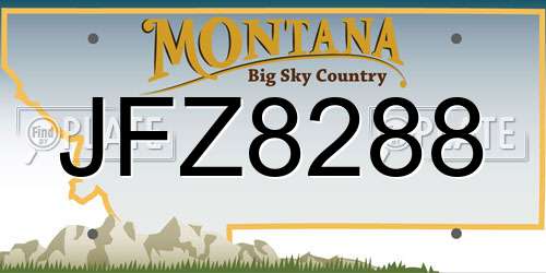 JFZ8288 Montana License Plate