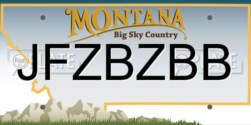JFZBZBB Montana License Plate