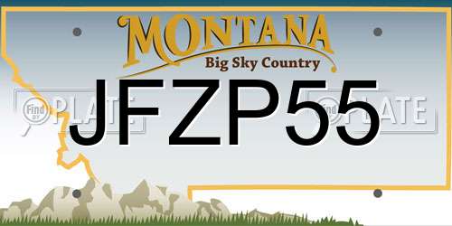 JFZP55 Montana License Plate