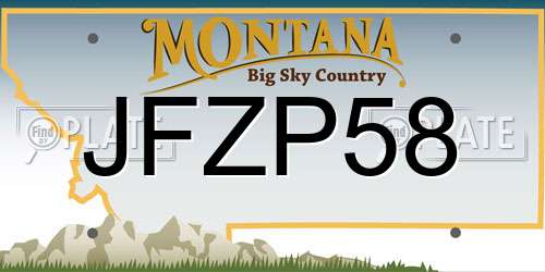 JFZP58 Montana License Plate