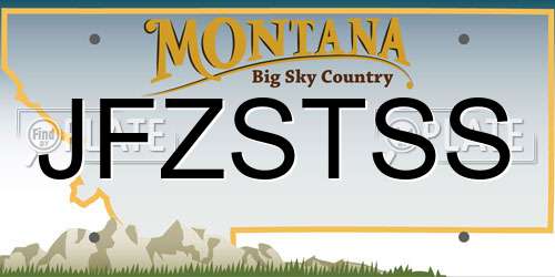 JFZSTSS Montana License Plate
