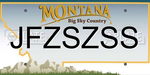 JFZSZSS Montana License Plate