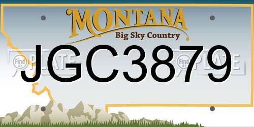 JGC3879 Montana License Plate