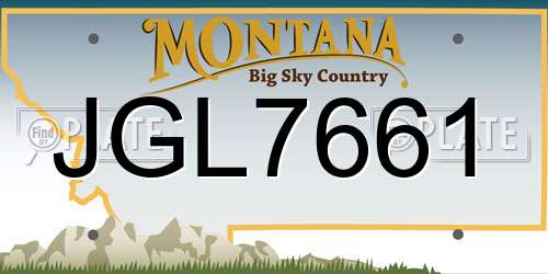 JGL7661 Montana License Plate
