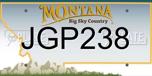 JGP238 Montana License Plate