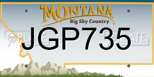 JGP735 Montana License Plate