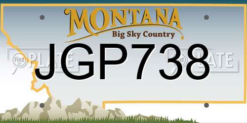 JGP738 Montana License Plate