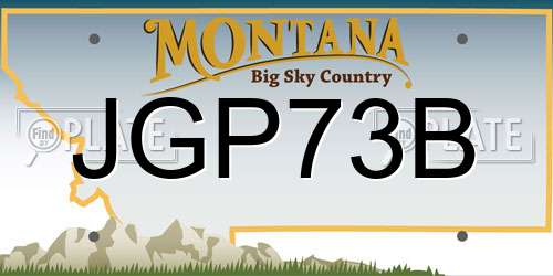 JGP73B Montana License Plate