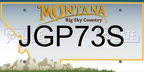 JGP73S Montana License Plate