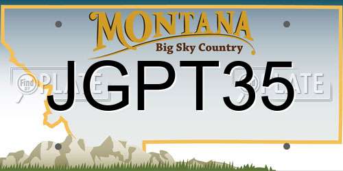JGPT35 Montana License Plate