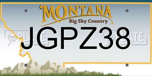 JGPZ38 Montana License Plate
