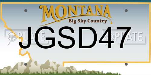 JGSD47 Montana License Plate
