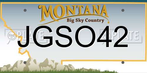 JGSO42 Montana License Plate