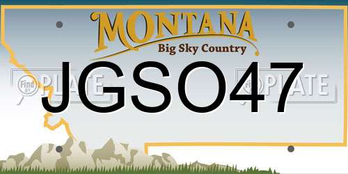 JGSO47 Montana License Plate