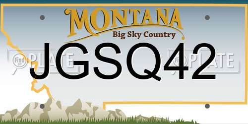 JGSQ42 Montana License Plate