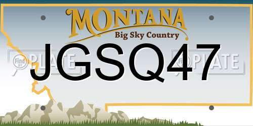 JGSQ47 Montana License Plate