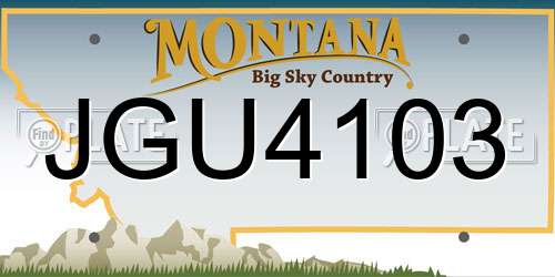 JGU4103 Montana License Plate