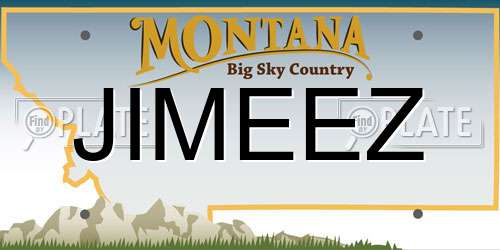 JIMEEZ Montana License Plate