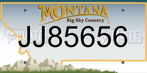 JJ85656 Montana License Plate