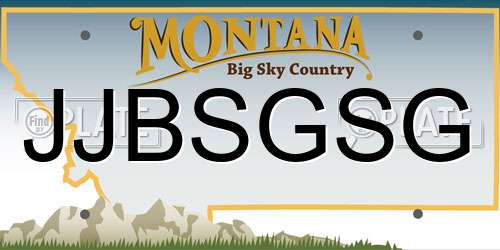 JJBSGSG Montana License Plate