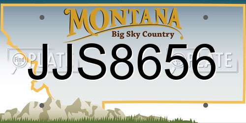 JJS8656 Montana License Plate