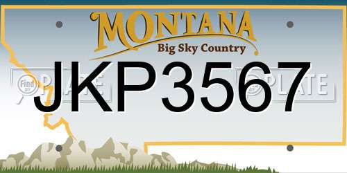 JKP3567 Montana License Plate