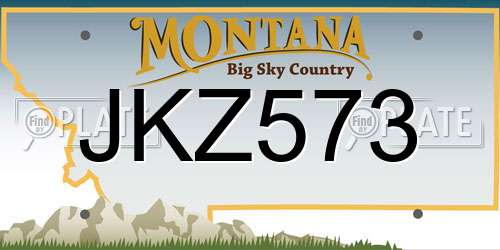 JKZ573 Montana License Plate