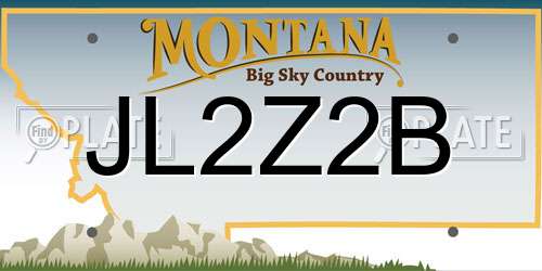 JL2Z2B Montana License Plate