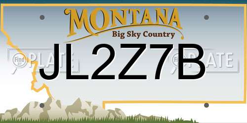 JL2Z7B Montana License Plate
