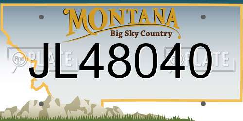 JL48040 Montana License Plate