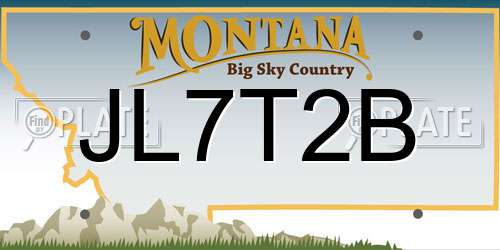 JL7T2B Montana License Plate
